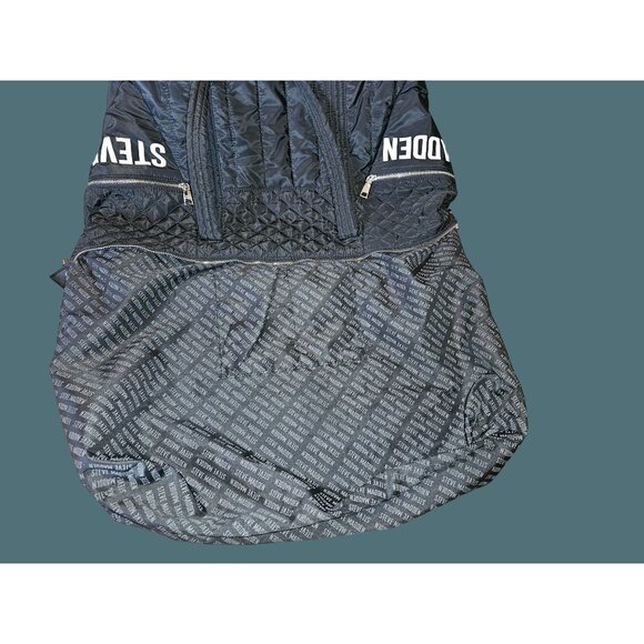 Steve Madden Quilted Black Travel Weekend Crossbody Duffle Tote Bag - Picture 8 of 11